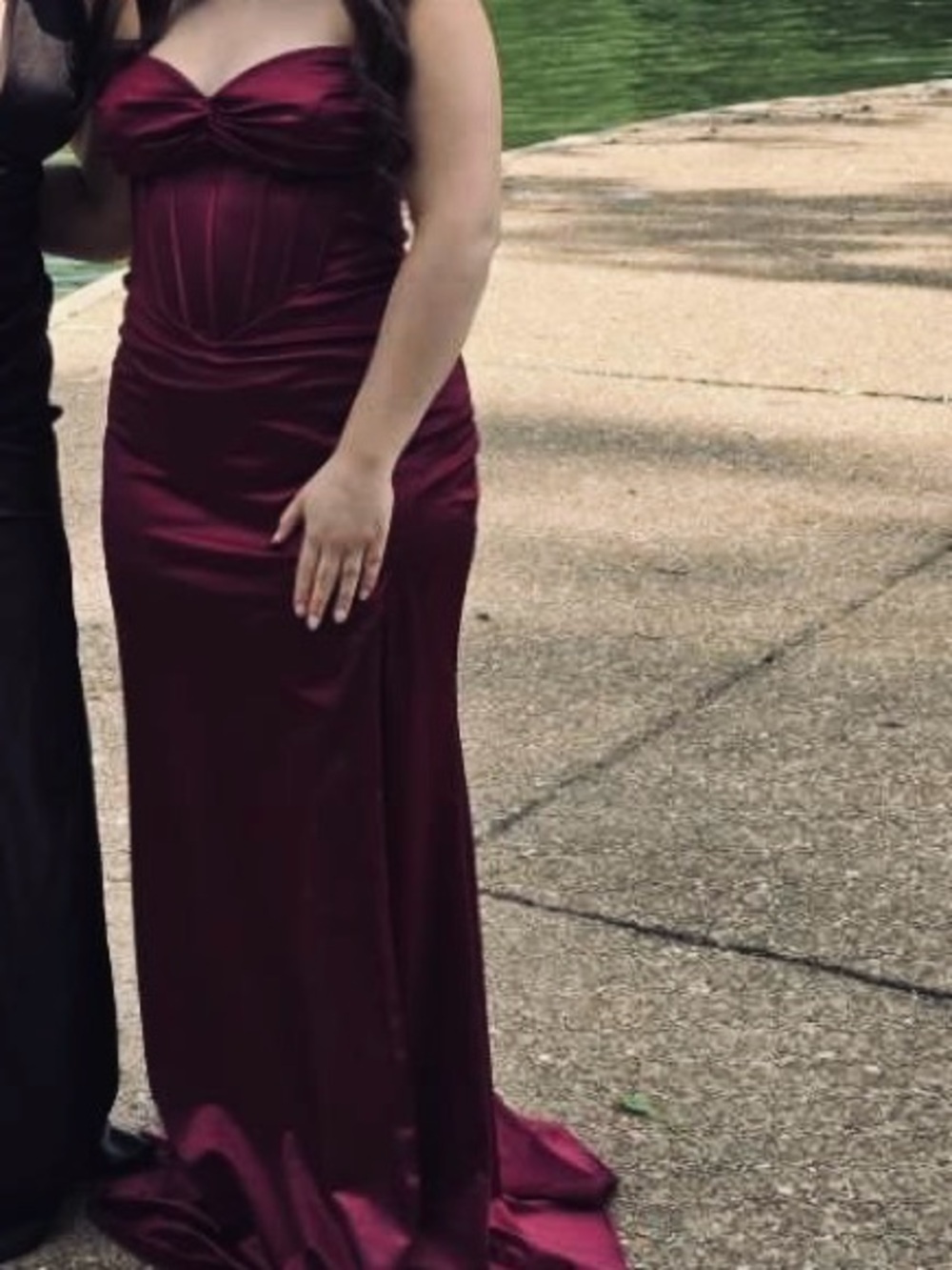Windsor Strapless Satin Prom Dress - Wine